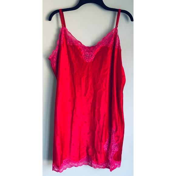 INC International Concepts Intimates Satin Slip Hearts Red and Pink XXL NWT - Picture 4 of 10